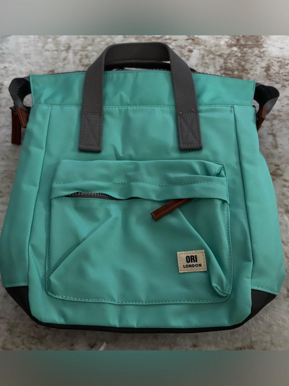 ORI London Teal/Green Small Backpack Tote Recycled Nylon Bag
